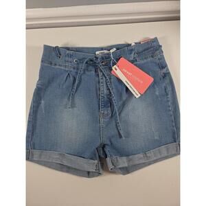 Sweet Couture High Waist Belted Jean Shorts Girl's 13/14 NEW Denim Summer Casual